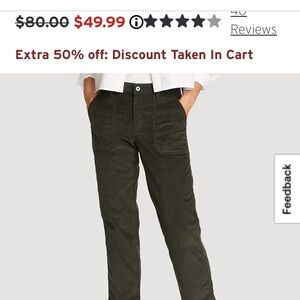 Eddie Bauer Corduroy pants. Two pair. Forest Green (washed twice) and Bronze NWT